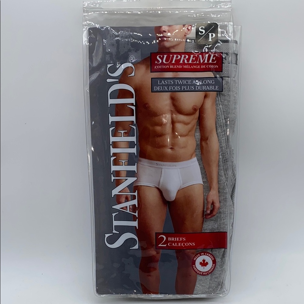 Stanfield’s Supreme 2 Pack Men's Gray Briefs Size Small